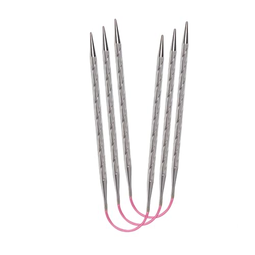 Addi AD1802030-05.00 Doppelt Spitz Stricken Nadeln, Metall, Rosa/Silber, 30cm, 5mm, 3 Count von Addi