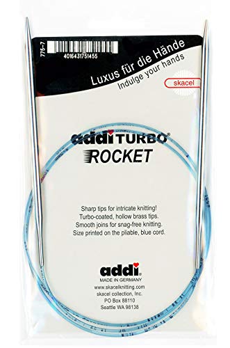 addi Rundstricknadel Turbo Rocket Lace Skacel Exclusive, blaue Kordel, 100 cm Size-US-04-(3.5mm) von Addi
