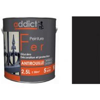 Addict - Glycerin-Eisenlack mit Rostschutz, mattschwarz, 2,5 Liter innen und außen Peinture. von Addict
