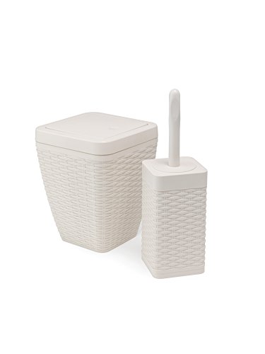 Addis, Rattan-Kunststoff, Plastik, Calico Leinen, Bin & Toilet Set von Addis