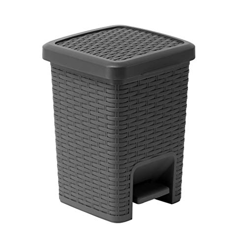 Addis, Rattan-Kunststoff, anthrazit, Pedal Bin von Addis