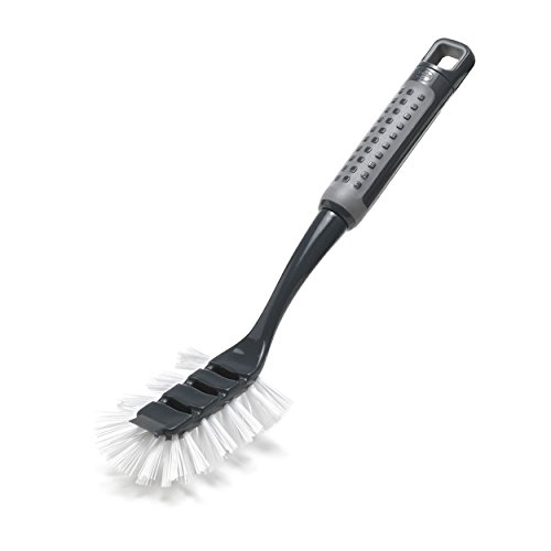 Addis 517698 ComfiGrip Spülbürste mit Schaber, Graphitmetallic, 6 x 8 x 30 cm von Addis