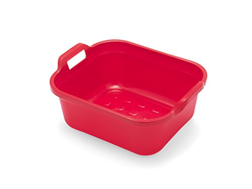 Addis rechteckige Spülschüssel mit Griffen, Plastik, rot, 39 x 32 x 14 cm von Addis