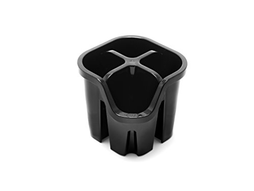 Addis 517939 Besteckkorb mit 4 Fächern, Schwarz, Plastik, 14 x 14 x 13 cm von Addis