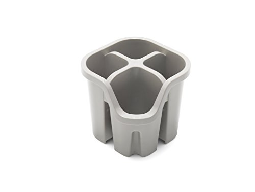 Addis Besteck Küchenutensilien Abtropfkorb mit 4 Fächern, Plastik, Mushroom, 14 x 14 x 13 cm von Addis