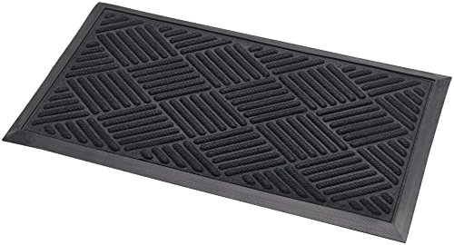 Addis Brent Thirsk Fußmatte mit Hoch saugfähig 100 Prozent Polypropylen Parkett Design Flor, schwarz, 70 x 40 cm von Addis