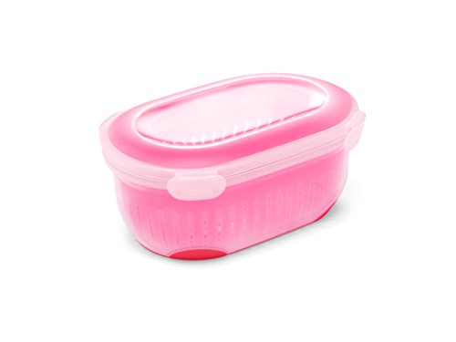 Addis Clip & Go Berry Salad 3 in 1 Frischhaltebox, kirschrot, 1375 ml von Addis