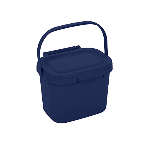 Addis Everyday Kitchen Komposteimer, 4,5 Liter, aus recyceltem Kunststoff, Ökoblau von Addis