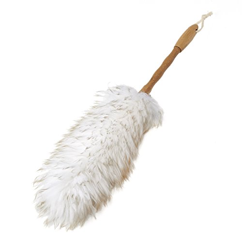 Addis Super Soft natürlicher Wolle Duster mit Bambus Griff, natürliches Finish, weiß & Holz von Addis