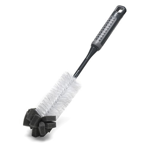 Addis comfigrip Flasche mit langem Griff Pinsel Mit Schwamm Scrub, Metallic Graphit, 8 x 8 x 35 cm von Addis