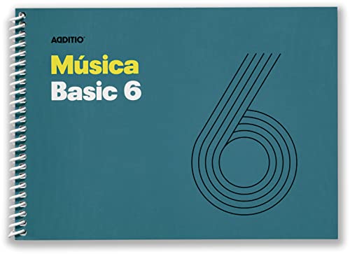Additio - BASIC 6 Musik-Notizbücher | Geeignet für alle Altersgruppen und Lernprozesse | 6 9 mm Pentagramme | 50 Seiten | A5 Querformat | Umweltfreundliches Papier | Spirale | Blau Additio - BASIC 6 Musik-Notizbücher | Geeignet für alle Altersgruppen und Lernprozesse | 6 9 mm Pentagramme | 50 Seiten | A5 Querformat | Umweltfreundliches Papier | Spirale | Blau von Additio