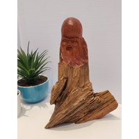 Vintage Handgeschnitztes Holz Treibholz Gesicht Geist Statue, Baum Ast Schnitzerei, Handgemachte Mann Gesicht, Handgeschnitztes Dekor, Volkskunst von AddysAtticVintage