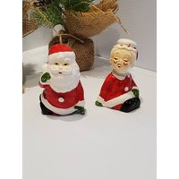 Vintage Keramik Weihnachtsmann Und Mrs Claus Salz Pfefferstreuer, Made in Japan, Kitsch Weihnachten, Weihnachtsstreuer von AddysAtticVintage