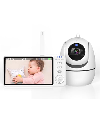 Ade Babyphone mit Kamera 5 Zoll 720P HD IPS-Display Babyphone Kamera VOX-Modus Gegensprechen Nachtsicht Temperaturanzeige, Lullabies Ade Babyphone mit Kamera 5 Zoll 720P HD IPS-Display Babyphone Kamera VOX-Modus Gegensprechen Nachtsicht Temperaturanzeige, Lullabies von Ade