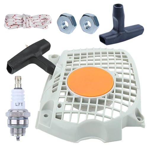 ADEFOL Starter-Set für Kettensäge Stihl MS271 MS291 MS261 MS261C MS271C MS291C, Starthilfedeckel mit Mutter, Kerze, Griff, Starterseil, 1141 080 2101 von Adefol