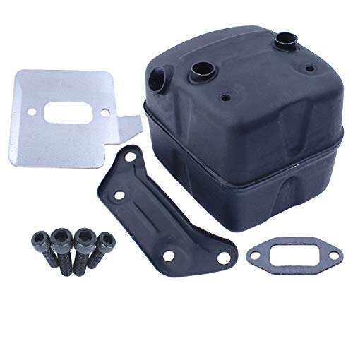 Adefol Auspuff Kit für Husqvarna 372 372XP 390XP 365 385 Serie, Auspuffschalldämpfer + Dichtungen + Halterung + Kühlplatte Zubehör Auspuffschalldämpfer Ersatzteile von Adefol