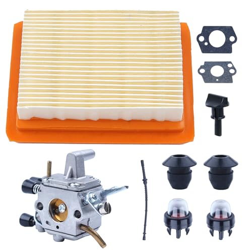 Vergaser Set für Stihl FS120 FS200 FS020 FS202 FS300 FS350 Freischneider, ADEFOL Vergaser mit Dichtung, Luftfilter, Kraftstoffschlauch, Primerballpumpe von Adefol