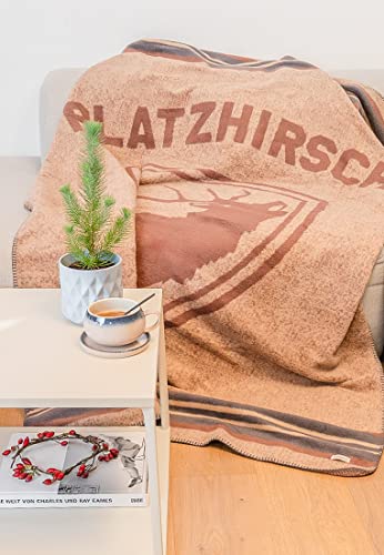 Adelheid Platzhirsch Kuscheldecke, Farbe:Taupe, Größe:one Size von Adelheid