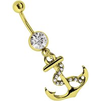 Adelia´s Bauchnabelpiercing "Piercing  Piercing Bauchnabelpiercing" 316l Stahl Banane 18 kt vergoldet Anker von Adelia´s