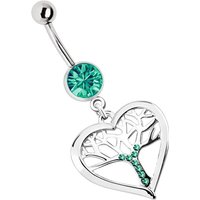 Adelia´s Bauchnabelpiercing "Piercing Piercing Bauchnabelpiercing" 316l Stahl Banane - türkis mit Stein und Herz mit Lebensbaum Adelia´s Bauchnabelpiercing "Piercing Piercing Bauchnabelpiercing" 316l Stahl Banane - türkis mit Stein und Herz mit Lebensbaum von Adelia´s