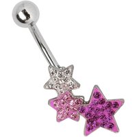 Adelia´s Bauchnabelpiercing "Piercing  Piercing Bauchnabelpiercing" Titan Banane 3 Strass Sterne klar rosa pink Adelia´s Bauchnabelpiercing "Piercing  Piercing Bauchnabelpiercing" Titan Banane 3 Strass Sterne klar rosa pink von Adelia´s