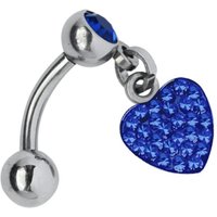 Adelia´s Bauchnabelpiercing "Piercing  Piercing Bauchnabelpiercing" Titan Banane - auch für Intim Piercing Herzanhänger blau von Adelia´s