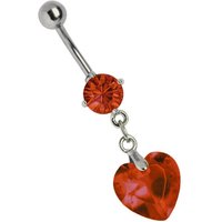 Adelia´s Bauchnabelpiercing "Piercing  Piercing Bauchnabelpiercing" Titan Banane - mit Zirkonia und Steinherz rot Adelia´s Bauchnabelpiercing "Piercing  Piercing Bauchnabelpiercing" Titan Banane - mit Zirkonia und Steinherz rot von Adelia´s