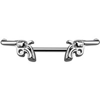 Adelia´s Brustwarzenpiercing "Piercing  Brustpiercing" Mit 2 Revolvern aus Pewter, silber platiniert Adelia´s Brustwarzenpiercing "Piercing  Brustpiercing" Mit 2 Revolvern aus Pewter, silber platiniert von Adelia´s