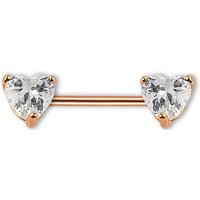 Adelia´s Brustwarzenpiercing "Piercing  Brustpiercing", Mit zwei gefassten klaren Steinherzen in 5 mm Ø von Adelia´s