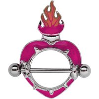 Adelia´s Brustwarzenpiercing "Piercing Piercing Brustpiercing" Titan Intim Brust Piercing Schild Herz mit Flammen aus Pewter Adelia´s Brustwarzenpiercing "Piercing Piercing Brustpiercing" Titan Intim Brust Piercing Schild Herz mit Flammen aus Pewter von Adelia´s