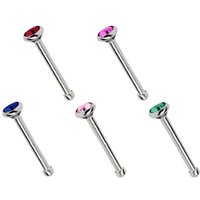 Adelia´s Nasenpiercing "Piercing  Piercing Nasenpiercing", Titan Piercing 5 bunte Nasenstecker im Set mit Stopper, Stab 0,8 mm von Adelia´s