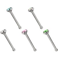 Adelia´s Nasenpiercing "Piercing  Piercing Nasenpiercing", Titan Piercing 5 bunte Nasenstecker im Set mit Stopper, Stab 0,8 mm von Adelia´s