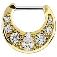 Adelia´s Nasenpiercing "Piercing  Nasenpiercing" Septum Clicker aus Pewter, 18kt. Gold beschichtet von Adelia´s