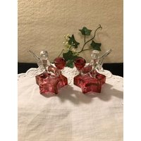 Vintage Preiselbeere Glas Und Klar Engel Mini-Kerze-Halter von AdelineCompany
