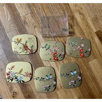 Elite Untersetzer Vögel & Florales Design Made in England 6-Teiliges Set von AdellsVintageBin