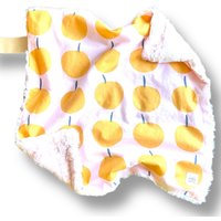 Organic Lovey Decke - Golden Apples Decke/Bio Baumwolle Decke/Binky Decke/Crinkle Lovey/Schnuller von AdelsQuiltShop