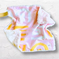 Organic Lovey Decke - Rainbow Arch Decke/Bio Baumwolle Decke/Binky Decke/Crinkle Lovey/Schnuller von AdelsQuiltShop