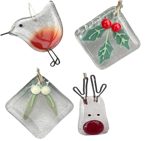 4Pcs/1Set Fused Glass Christmas Tree Decoration | 5x5cm Fused Glass Hanging Christmas Decoration,Handmade Fused Glass Hanging Bird Decoration for Christmas Tree 4Pcs/1Set Fused Glass Christmas Tree Decoration | 5x5cm Fused Glass Hanging Christmas Decoration,Handmade Fused Glass Hanging Bird Decoration for Christmas Tree von Aderpmin