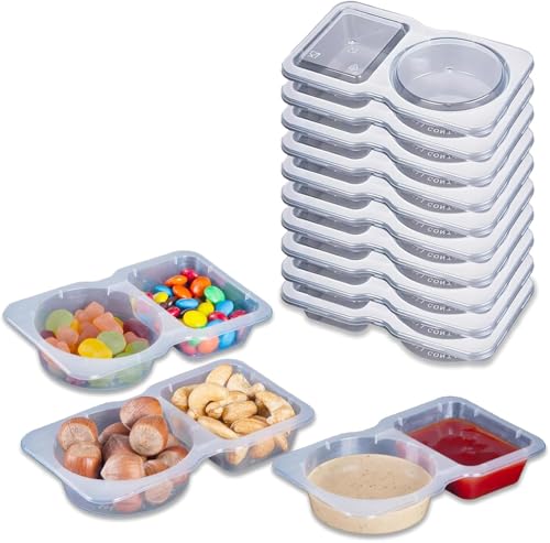 Gewürzbehälter mit Doppelfach, wiederverwendbare Snack-Pack-Behälter, Gewürzbehälter mit Deckel, wiederverwendbare Snack-Behälter, Gewürzaufbewahrung, transparente tragbare Snackbox für die Gewürzbehälter mit Doppelfach, wiederverwendbare Snack-Pack-Behälter, Gewürzbehälter mit Deckel, wiederverwendbare Snack-Behälter, Gewürzaufbewahrung, transparente tragbare Snackbox für die von Aderpmin