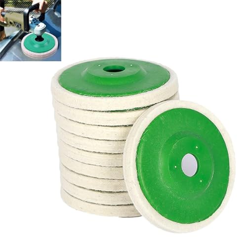 Grindshine Pro Pad - 10Pcs Wool Felt Polishing Wheel Disc, 4 Inch Wool Felt Polishing Pad, Round Wool Felt Disc Wheel Pad, for 100 Angle Grinder, Buffing Polishing Buffer Bore Dia Polish Grindshine Pro Pad - 10Pcs Wool Felt Polishing Wheel Disc, 4 Inch Wool Felt Polishing Pad, Round Wool Felt Disc Wheel Pad, for 100 Angle Grinder, Buffing Polishing Buffer Bore Dia Polish von Aderpmin