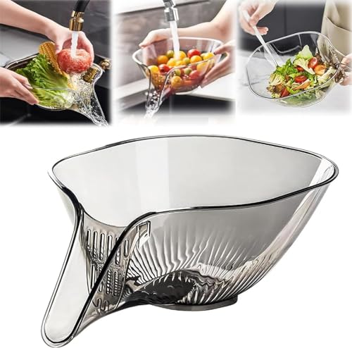 Multi-Functional Drain Basket | Drainage Basket Funnel,Multifunctional Fruit Vegetables Draining Bowl,Kitchen Sink Drain Basket,Suitable for Vegetables,Fruits,Pasta and Other Food (Mixed 2pcs) von Aderpmin