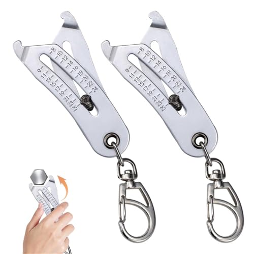 Portable Precise Thread Size Checker Keychain - Nut and Bolt Thread Checker Bolt Size Finder Keychain, Bolt Size and Thread Identifier Gauges for Quickly Identify and Verify (2Pcs) von Aderpmin