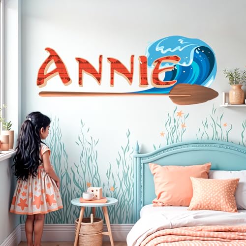 AdesiivoStudio Wandtattoo, Motiv: Ozeanprinzessin, "The Sky Meets The Sea", freundliche Kinderzimmer-Dekoration, inspiriert von Maui, Heimdekoration – "You're Welcome!" – Wanddekoration für von AdesiivoStudio