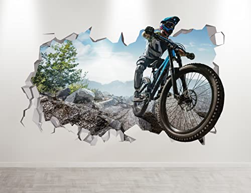 Fahrrad-Wandtattoo, BMX-Wanddekoration, ästhetische Raumdekoration, Mountainbike-Dekor, 3D-Aufkleber, BMX-Rennwandbild, Sport-Heimdekoration, Fahrradtapete, abnehmbare Wandaufkleber, von AdesiivoStudio