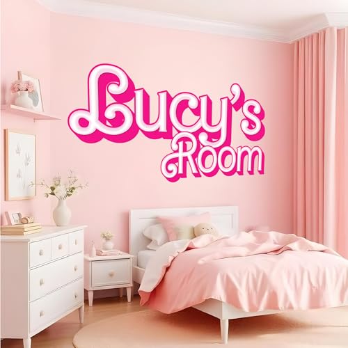 Personalisierte Wanddekoration im kultigen Stil – Hot Pink Wandaufkleber zum Abziehen und Aufkleben – perfektes Zubehör für Frauenparty – ideal für Schlafzimmerdekoration – beliebt bei Kindern, Personalisierte Wanddekoration im kultigen Stil – Hot Pink Wandaufkleber zum Abziehen und Aufkleben – perfektes Zubehör für Frauenparty – ideal für Schlafzimmerdekoration – beliebt bei Kindern, von AdesiivoStudio