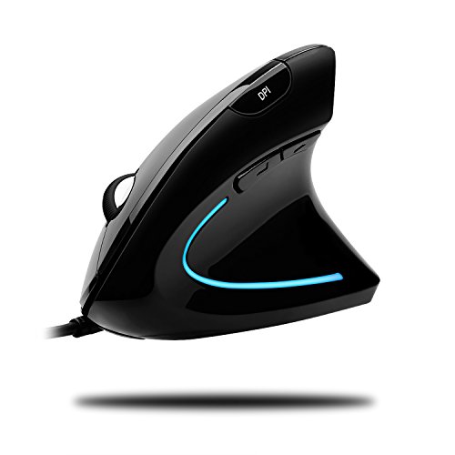 Adesso iMouseE1 - Vertical Ergonomic Illuminated Optical 6-Button USB Mouse - Right Hand Orientation, Black, schwarz von ADESSO
