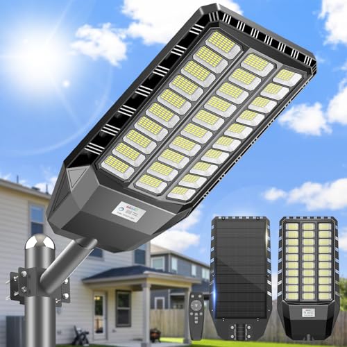 Adewalk 6000W Solar Straßenlaterne mit Fernbedienung, IP66 Wasserdichte Solarlampen für Außen mit Bewegungssensor, 6500K Solarleuchten Superhelles LED Solar Strahler Außen für Gärten Garage Straßen Adewalk 6000W Solar Straßenlaterne mit Fernbedienung, IP66 Wasserdichte Solarlampen für Außen mit Bewegungssensor, 6500K Solarleuchten Superhelles LED Solar Strahler Außen für Gärten Garage Straßen von Adewalk
