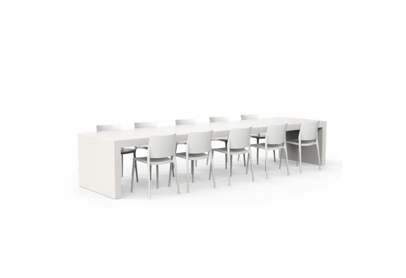 Adezz Sitzgruppe One To Sit 11-teilige Sitzgruppe Sera Base Aluminium weiß 400x100 cm von Adezz