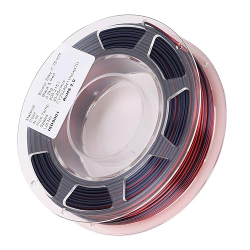 3D -Drucker -PLA -Filament 1,75 mm hochwertiger Seide glänzender Dual -Farbdruckmaterial für FDM 3D -Drucker und 3D -Stifte schwarz und rot 200 g Bündel von Adfaga