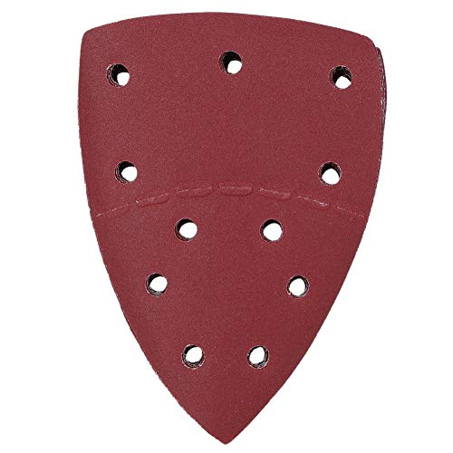 60pcs Sandpapier dreieckige Schleifblätter hochwertiges Schleifpapier mit 11 Löchern für Holzmetallkastzstoffpolier 140 x 140 x 100 mm Aluminiumoxid (240 Grit) von Adfaga